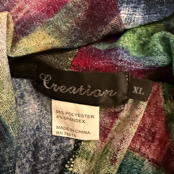 Multicolor Abstract Open Front Cardigan - Picture 3 of 3